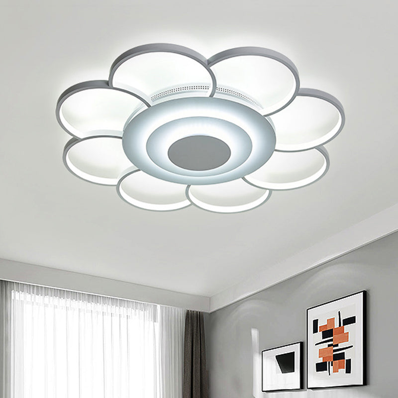 31.5’/39’ Flower Flushmount Acrylic Led White Ceiling Light In Warm/White/Natural - Simple &