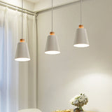 Modern Bucket Pendant Lamp In Metallic White Finish - Stylish Hanging Light For Hallway With