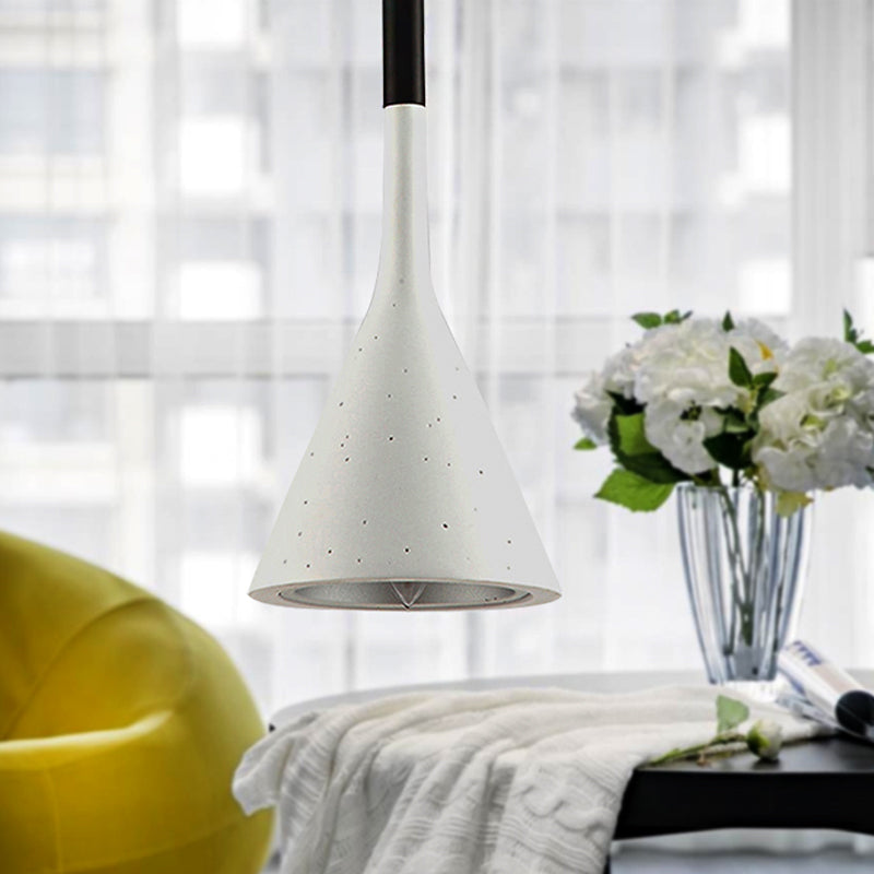 Conical Pendant Light - Simple And Stylish Iron Hanging Lamp White