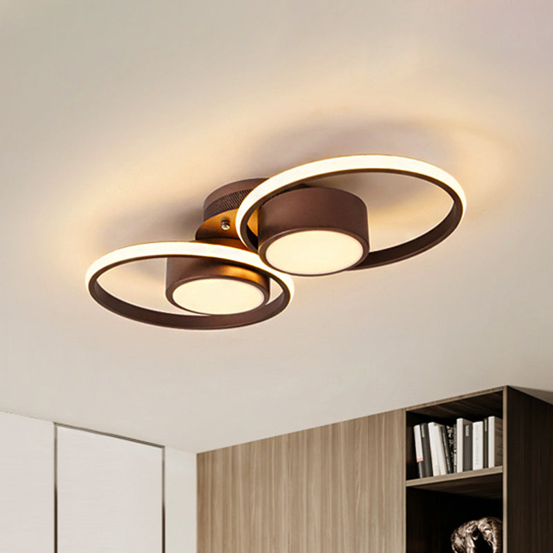 Contemporary Led Ceiling Light With Acrylic Shade Available In Warm/White - 2/4/6 Lights Flush