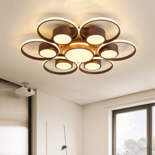 Contemporary Led Ceiling Light With Acrylic Shade Available In Warm/White - 2/4/6 Lights Flush