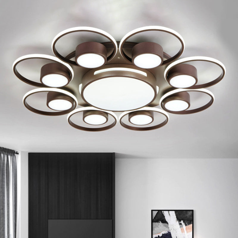 Contemporary Led Ceiling Light With Acrylic Shade Available In Warm/White - 2/4/6 Lights Flush