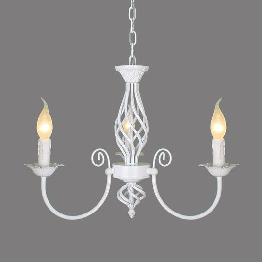 Traditional Metal Chandelier Lamp With Swooping Arms - 3/4/5 Lights Black/White Perfect For Living
