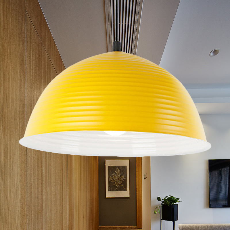 Cafe Store Ridged Domed Pendant Light - Aluminum 12/16 1 Nordic Style Suspension Lamp