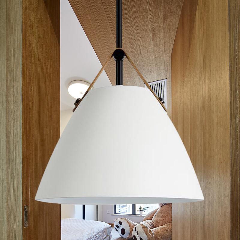 Modern Nordic Curved Coolie Pendant Light - Aluminum Hanging Lamp Single Black/Blue/Grey/Pink/White