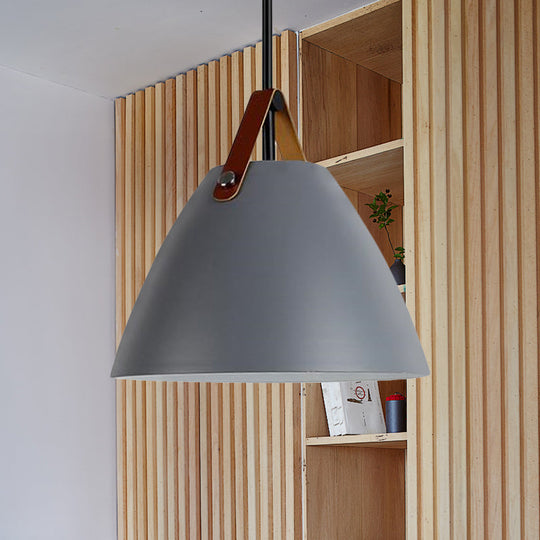 Modern Nordic Curved Coolie Pendant Light - Aluminum Hanging Lamp Single Black/Blue/Grey/Pink/White