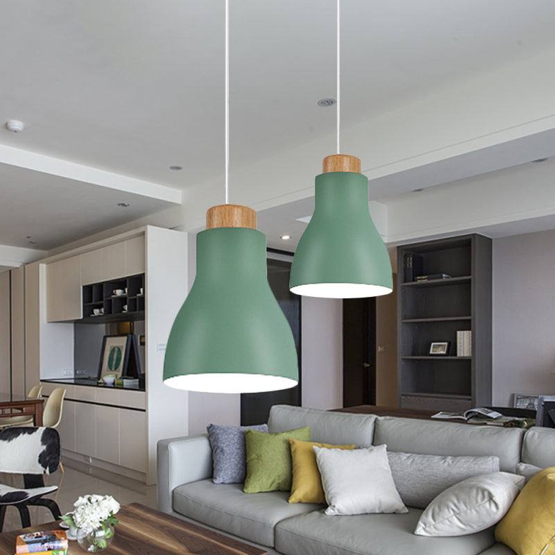 Nordic Half-Bottle Pendant Light - Modern Metallic Hanging For Balcony Or Study Room