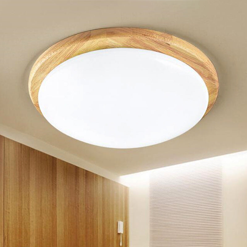 Japanese - Style Ceiling Mount Light With Domed Shade For Study Room - Acrylic Lamp In Warm/White