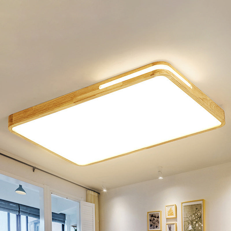 Japanese Style Beige Ceiling Mount Light - Acrylic Led Lamp For Study Room