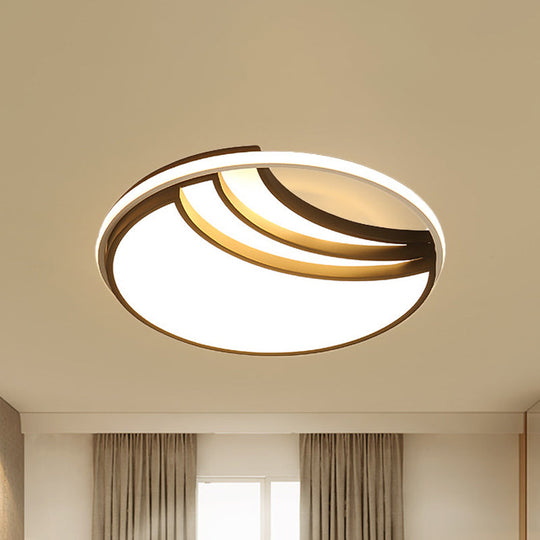 Modern Multi - Layer Flush Mount Ceiling Light - Metal Led Wide 18’/23.5’/35.5’ Black Bedroom