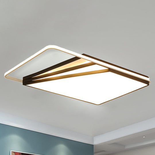 Modern Multi-Layer Flush Mount Ceiling Light - Metal Led Wide 18/23.5/35.5 Black Bedroom / 35.5