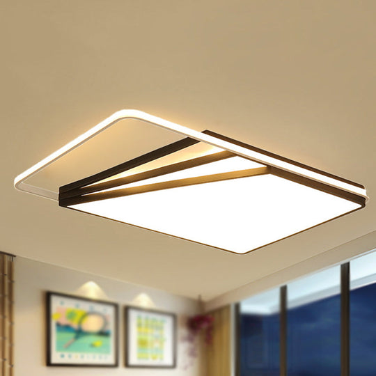 Modern Multi-Layer Flush Mount Ceiling Light - Metal Led Wide 18/23.5/35.5 Black Bedroom