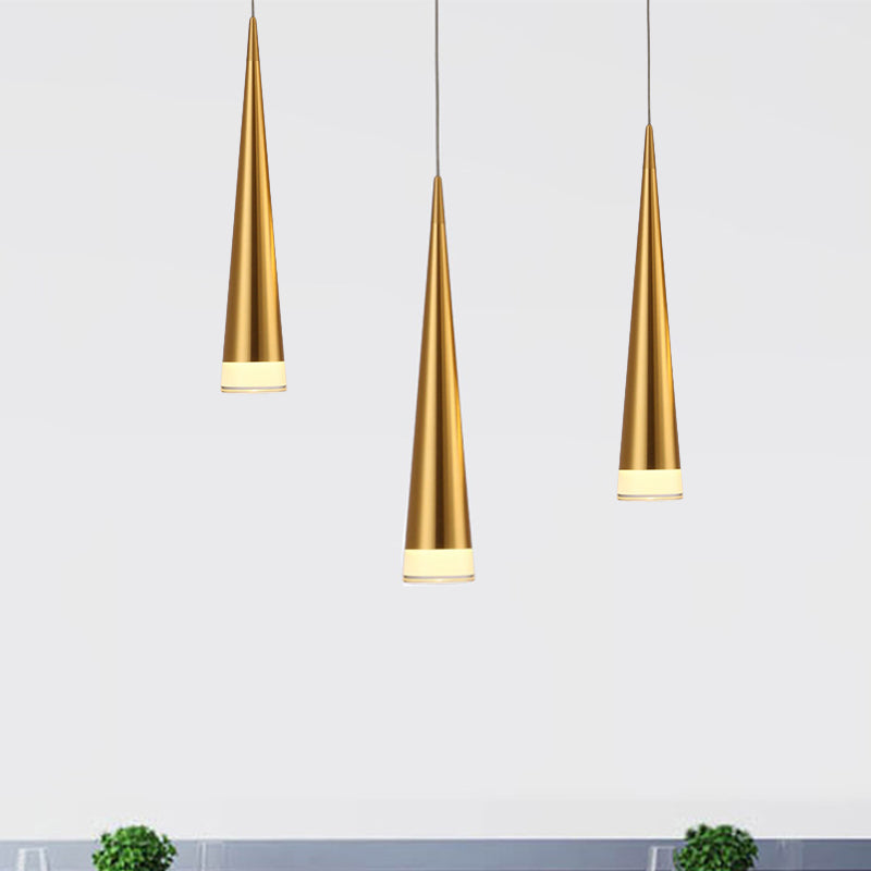 Tapered Metal Hanging Lamp Kit - Elegant Pendant Light Fixture For Dining Room In 3 Colors