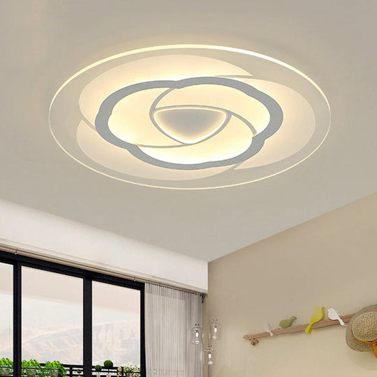Modern Floral Flushmount Led Ceiling Light In Warm/White 16/19.5/23.5 Wide