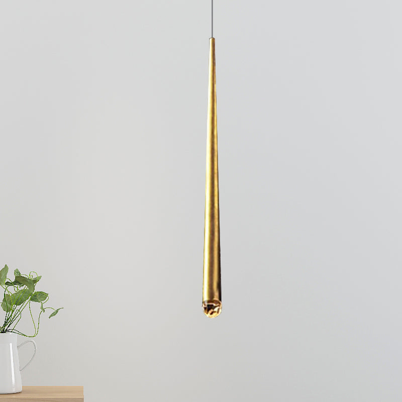 Modern Metal Led Ceiling Pendant Light - Adjustable Cord Black/Brass Ideal For Minimalist Living