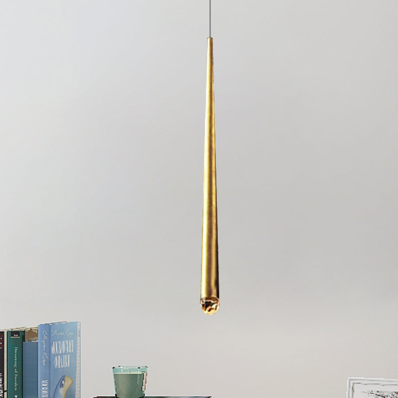 Modern Metal Led Ceiling Pendant Light - Adjustable Cord Black/Brass Ideal For Minimalist Living