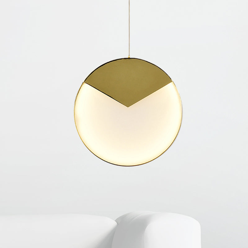Led Gold Milk Glass Pendant Ceiling Lamp For Modern Living Room’