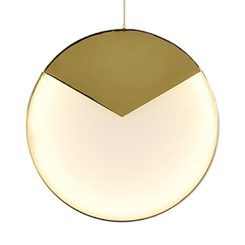 Post Modern Gold Milk Glass Pendant Ceiling Lamp For Living Room With Led Lights And Multiple Arc