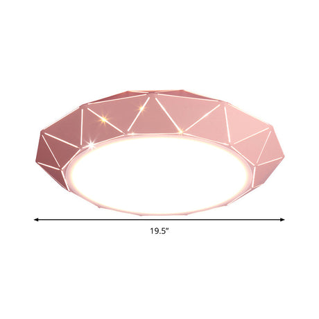 Sleek Ufo Girl Bedroom Led Ceiling Light - Acrylic Metal Nordic Flushmount