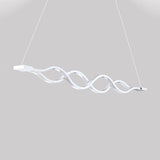 Modern Led Acrylic Ceiling Pendant Light Over Island (25.5/39) - White Wavy Design
