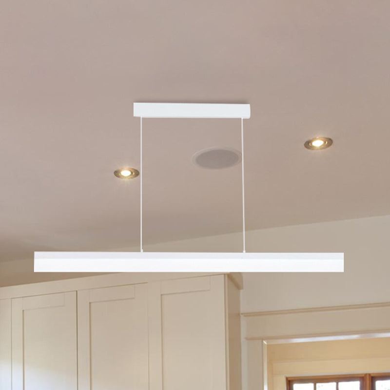 Sleek Black/White/Brown Linear Pendant Led Light In Warm/White/Natural 31.5’/39’/47’ Wide