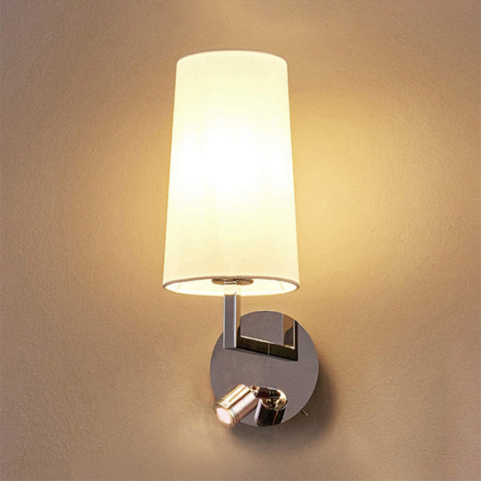 Modern Led Wall Sconce Light In Chrome With Round/Rectangle Canopy / Round