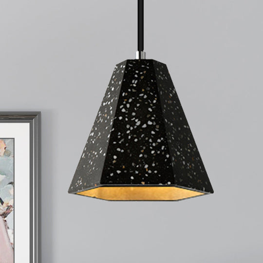 Geometric Cement Pendant Lighting - Simplicity Black/White/Yellow Hanging Light Black
