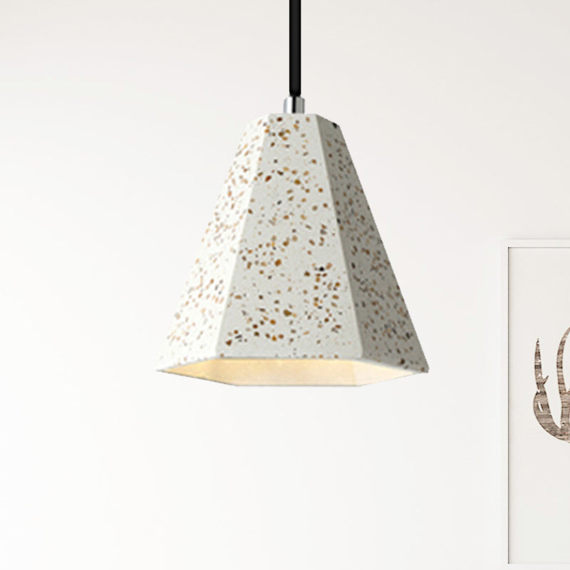 Geometric Cement Pendant Lighting - Simplicity Black/White/Yellow Hanging Light White