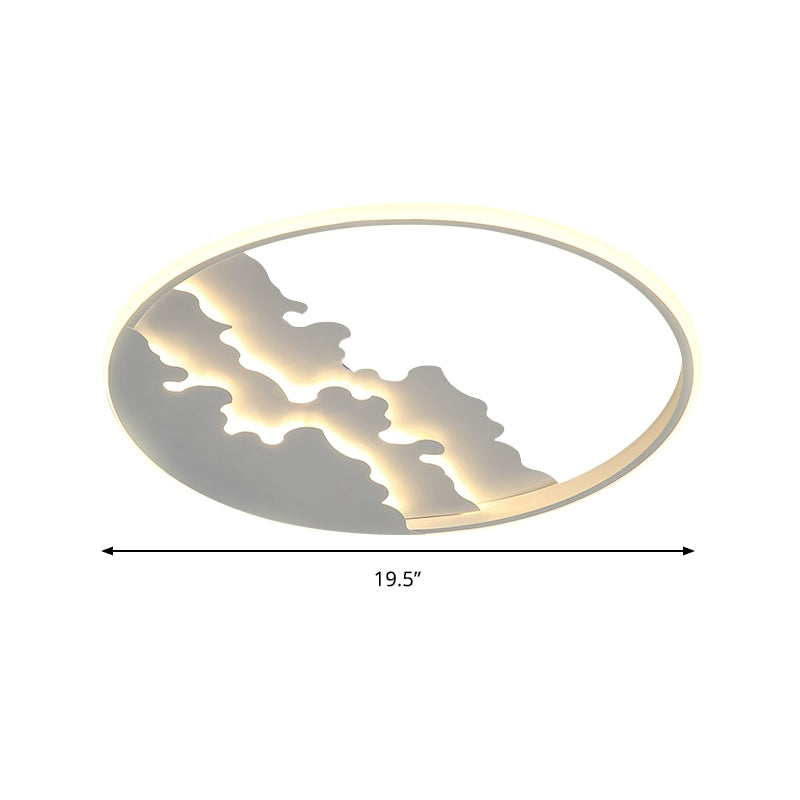 Led Bedroom Flush Light - 16/19.5/23.5 Dia Ceiling Mounted Lamp In White/Black Warm/White