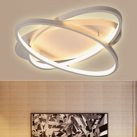 Contemporary Led Acrylic Flush Mount Ceiling Lamp - 21’/29.5’/34’ Wide Black/Brown Warm/White