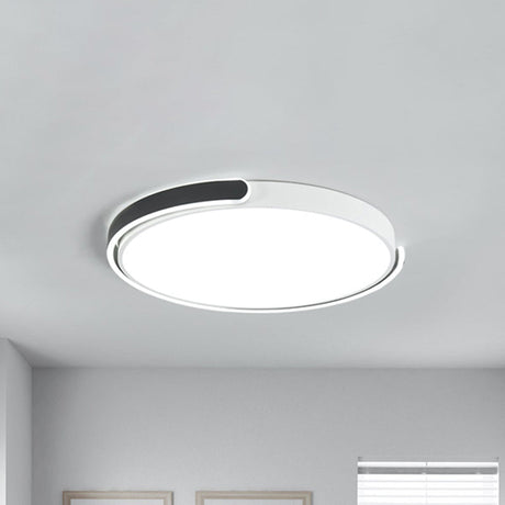Modern Led Flush Ceiling Light With Acrylic Shade In Black/White/Champagne 15’/19’/23’
