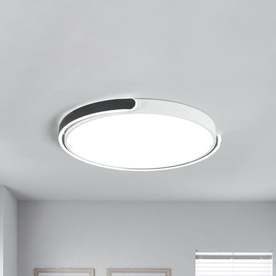 Modern Led Flush Ceiling Light With Acrylic Shade In Black/White/Champagne 15’/19’/23’
