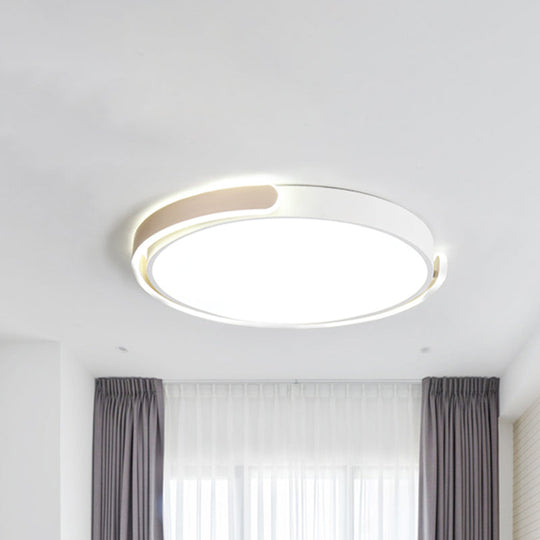 Modern Led Flush Ceiling Light With Acrylic Shade In Black/White/Champagne 15’/19’/23’