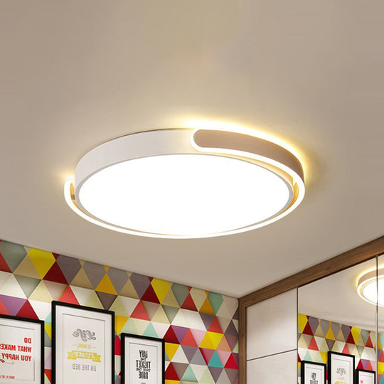 Modern Led Flush Ceiling Light With Acrylic Shade In Black/White/Champagne 15’/19’/23’