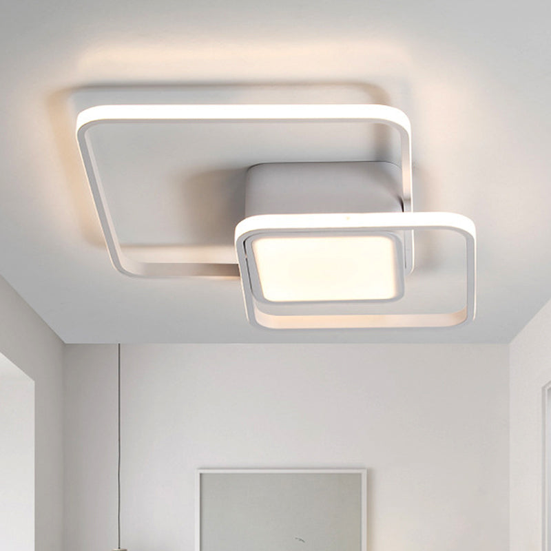 Modern Led Acrylic Ceiling Light - Square And Block Design 18’/21.5’/25.5’ Wide Flush Mount