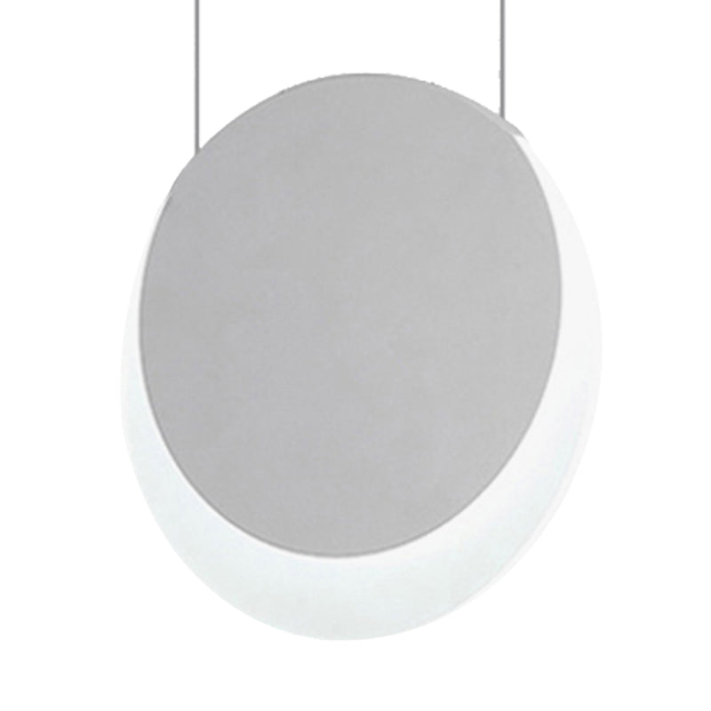 Simplicity Led Pendant Light With White Suspension And Crescent Shaped Acrylic Shade In Warm/White