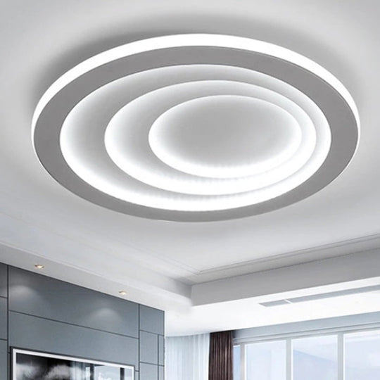 Modern Acrylic Ripples Flush Ceiling Light - 16’/19.5’/23.5’ Wide Warm/White White / 16’