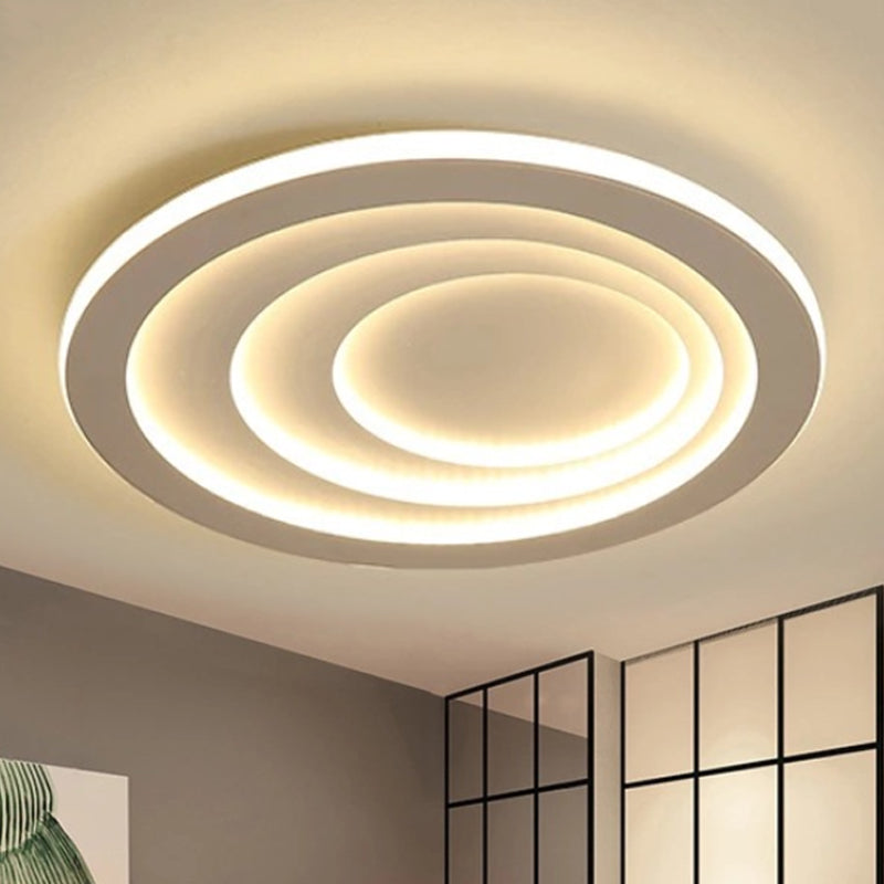 Modern Acrylic Ripples Flush Ceiling Light - 16’/19.5’/23.5’ Wide Warm/White White / 16’ Warm