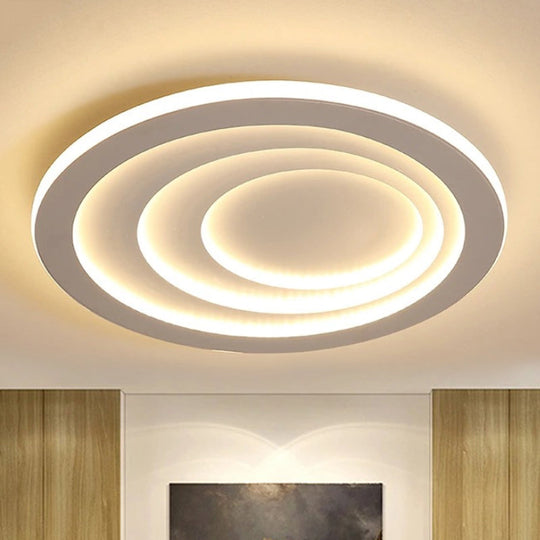 Modern Acrylic Ripples Flush Ceiling Light - 16’/19.5’/23.5’ Wide Warm/White