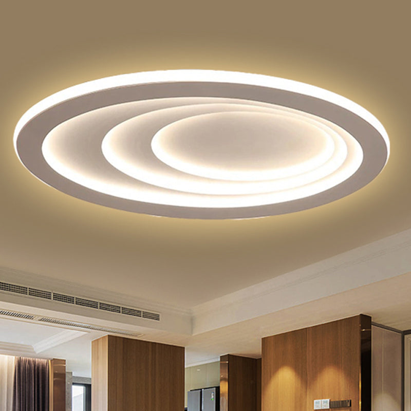 Modern Oval Living Room Ceiling Lamp - Acrylic Led Flush Mount Adjustable Width