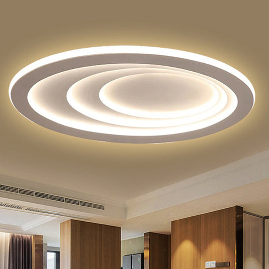 Modern Oval Living Room Ceiling Lamp - Acrylic Led Flush Mount Adjustable Width