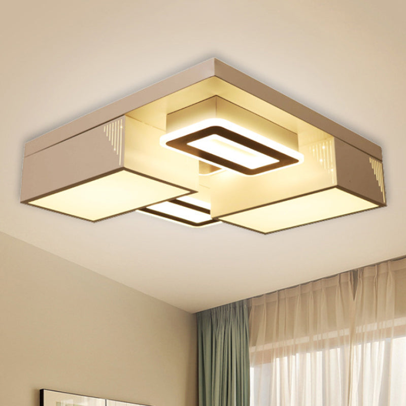 21.5’/29.5’ Modern Acrylic Led Flush Ceiling Light For Living Room In Warm/White/Natural White