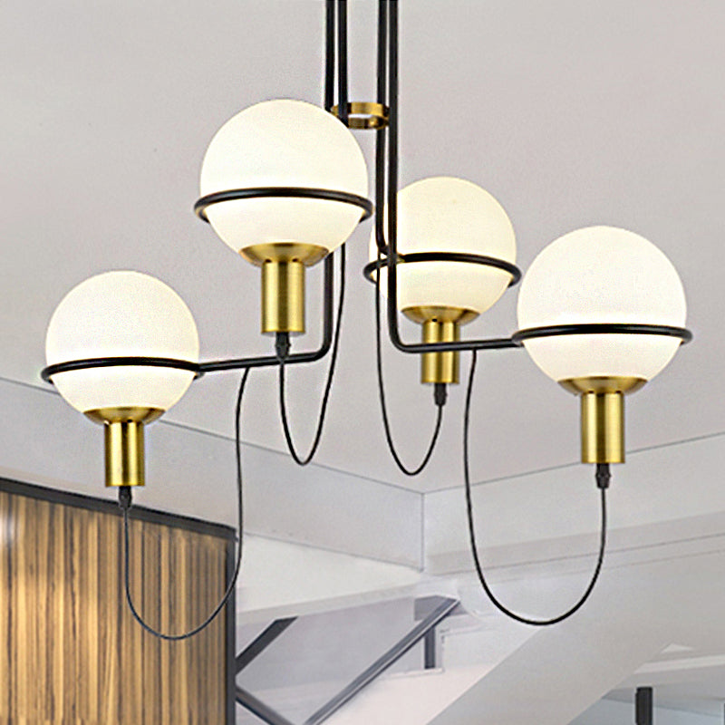 Modern Metal Radial Chandelier Lamp - Gold Pendant Light With Clear Glass Shade 4 /