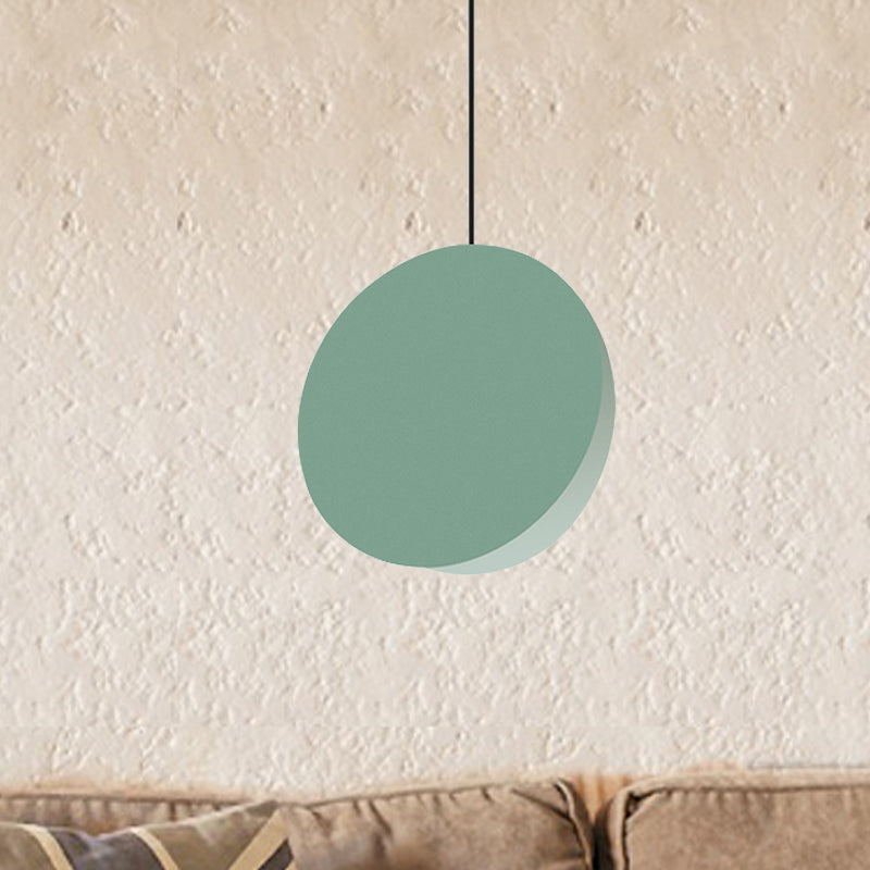 Modern Nordic Style 1-Light Metal Pendant Lamp (8’/12’W) - Black/Grey/White Hanging Ceiling Light