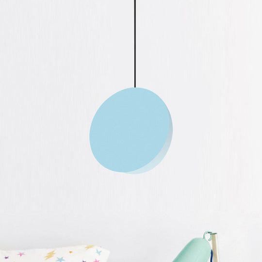 Modern Nordic Style 1-Light Metal Pendant Lamp (8’/12’W) - Black/Grey/White Hanging Ceiling Light