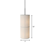 Minimalist White Suspended Fabric Pendant Lamp For Dining Room