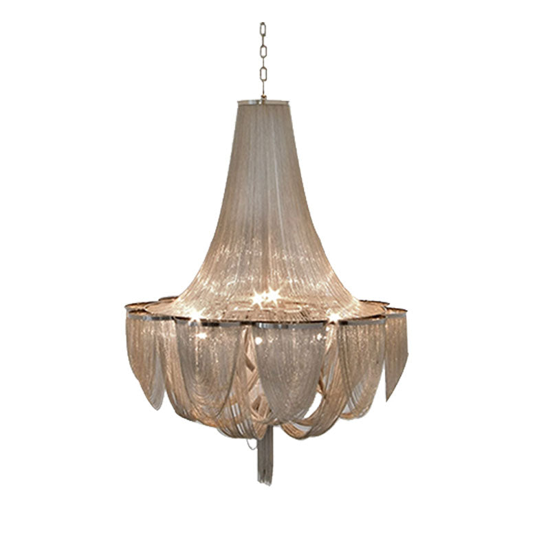 Modern Empire Chandelier - Aluminum Chain Suspension Lamp For Dining Room Ceiling
