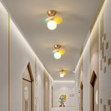 White Glass Semi Flush Circle Chandelier For Childrens Room - Creative Ceiling Light Fixture 1 /