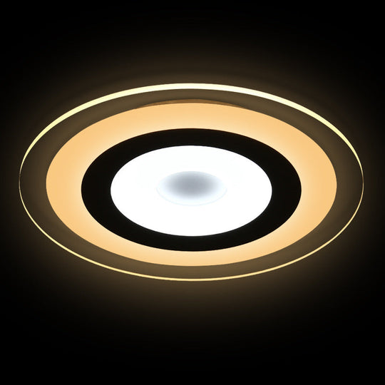 White Led Acrylic Ceiling Mounted Light - Flush Disk Shape Simple Style For Bedroom