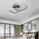Contemporary Led Loving Heart Semi Flush Mount Light For Bedrooms Black / 21.5’ White